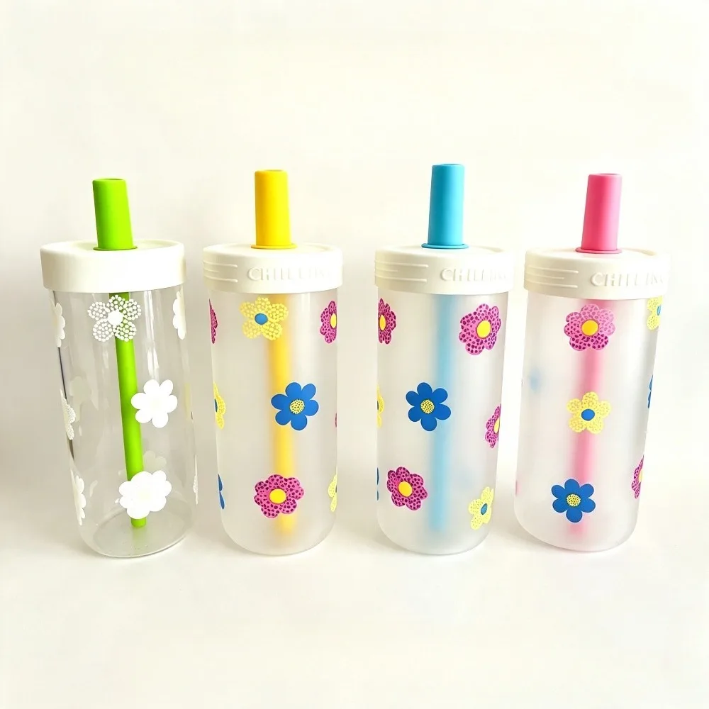 1 Piece 650ml Borosilicate Glass Water Cup Cold Sensitive Color Changing Straw Lid Drinking Mug for Office Daily Beverage Mug view 6