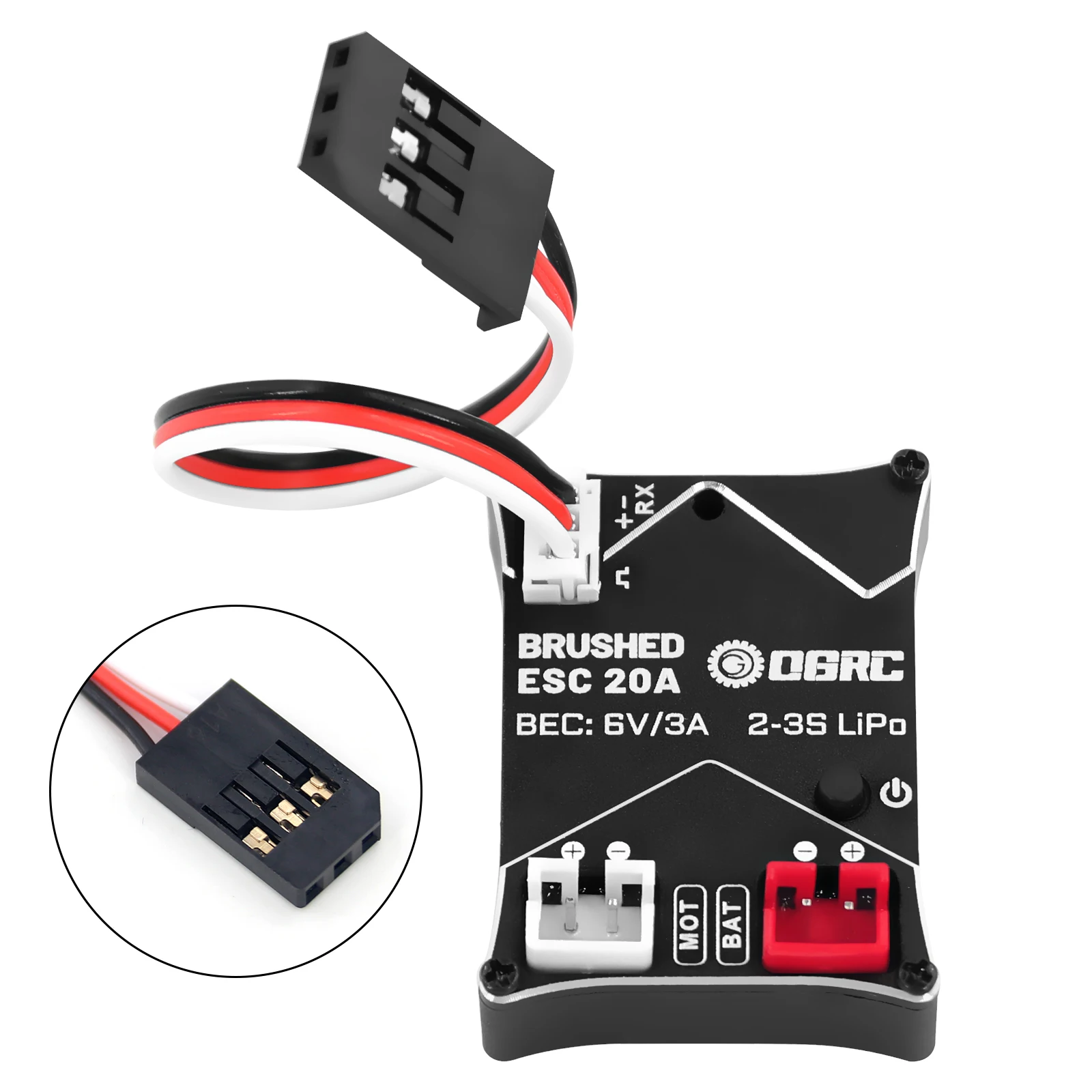 

OGRC 20A Brushed Mini ESC for 1/24 Axial SCX24 RC Crawler Car Upgrade Parts