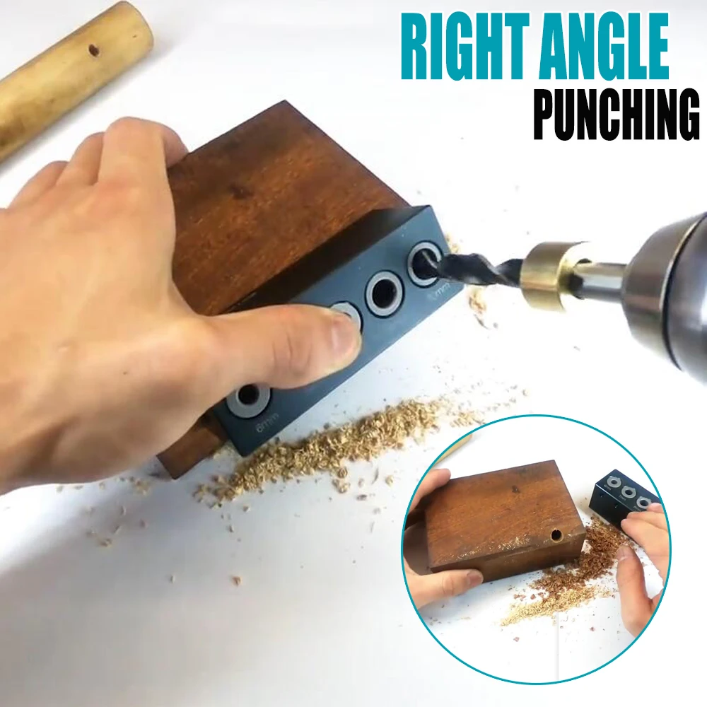 90องศาตรงเจาะคู่มือ Jig Kit ชุดอลูมิเนียม Hole Locator Doweling Jig งานไม้เครื่องมือ