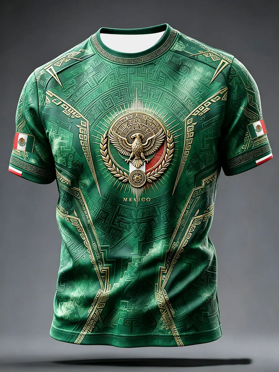 2027 Edition Mexican Football Fans Training T-shirt - 3D Printed Fashionable And Comfortable Family-Promoting Clothing Jersey