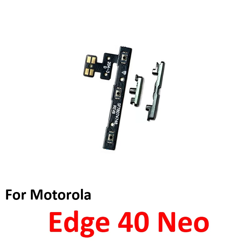 Phone Power Volume Button For Motorola Moto Edge 40 Neo New On Off Up Down Key Internal Flex Cable Repair Parts Black Blue Green image 4