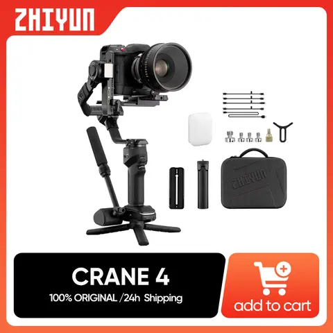 ZHIYUN Crane 4 3-Axis Handheld Gimbal Camera Stabilizer Fill Light DSLR Camera Portrait Shooting for Canon Sony Nikon