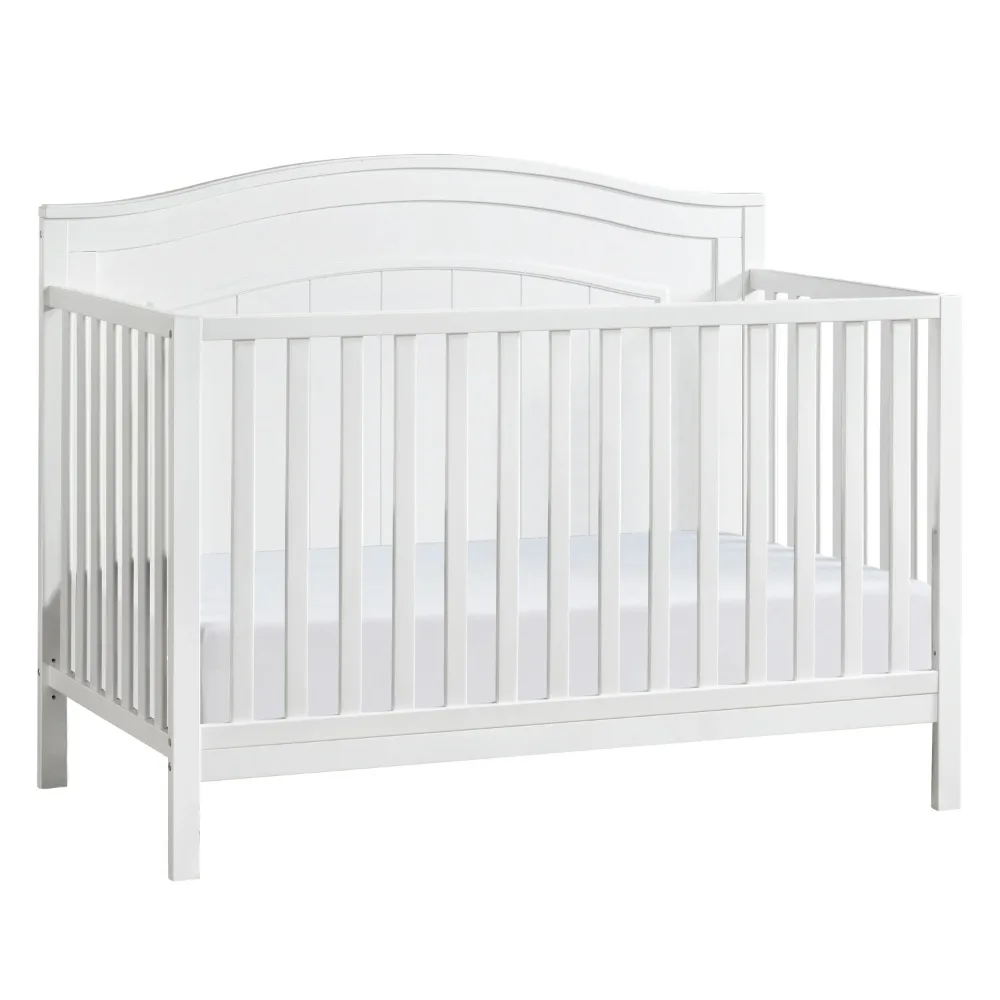 

North Bay 4-in-1 Convertible Crib, Snow White, GREENGUARD Gold Certified, Wooden Crib