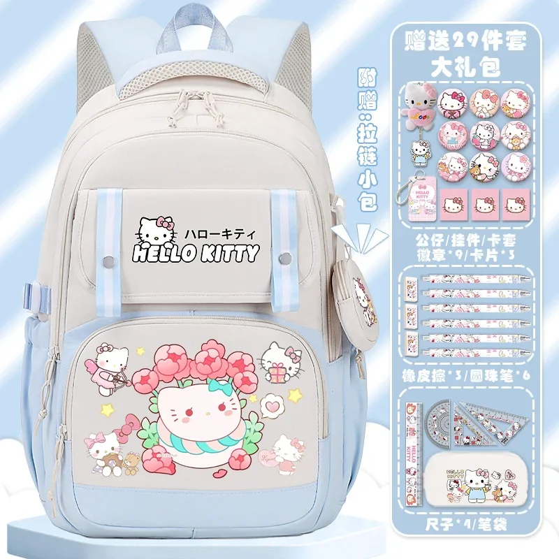 

Школьный портфель Sanrio Hellokitty для студентов, новый детский мультяшный вместительный легкий рюкзак для защиты позвоночника