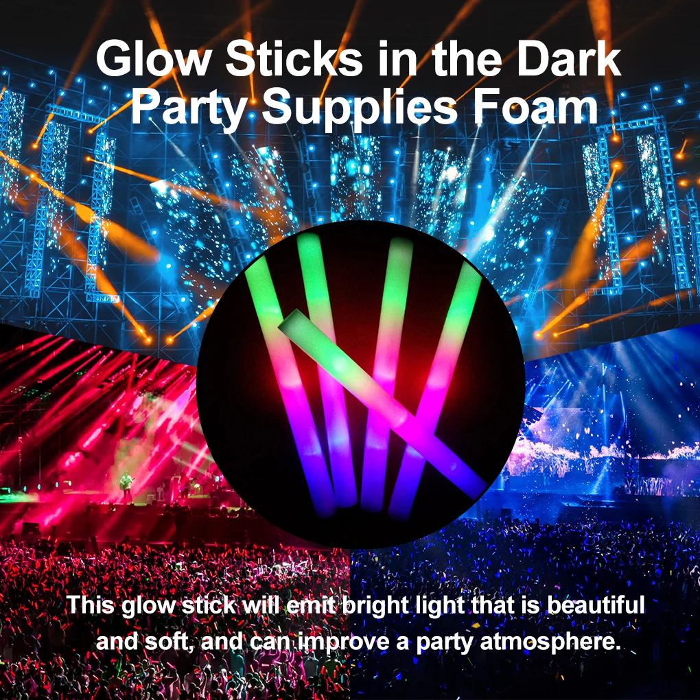 Glow Stick Nightclub Wedding Birthday Flashing LED Sticks Emergency Glowstick Luminous Wand Lighting Decoration