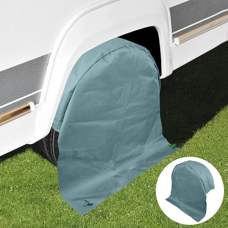 2PCS Caravan Wheel Covers Protecter L & XL Weatherproof Polyester Tire Cover Motorhome Trailer Camping Accessories
