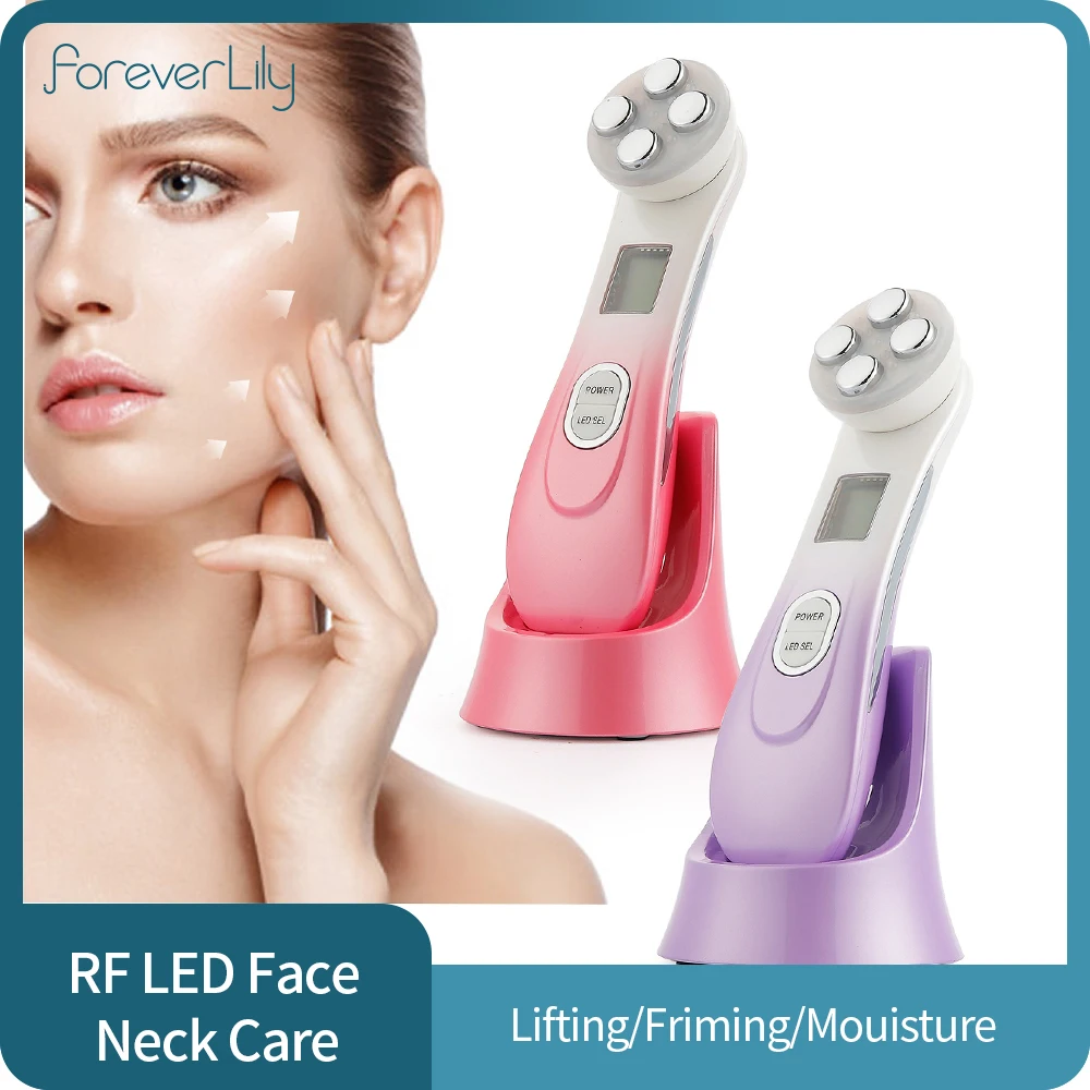 EMS Mesotherapy Electroporation RF Radio Frequency LED Photon Skin Care Neck Face Lifting Tighten Wrinkle Removal Beauty Machine