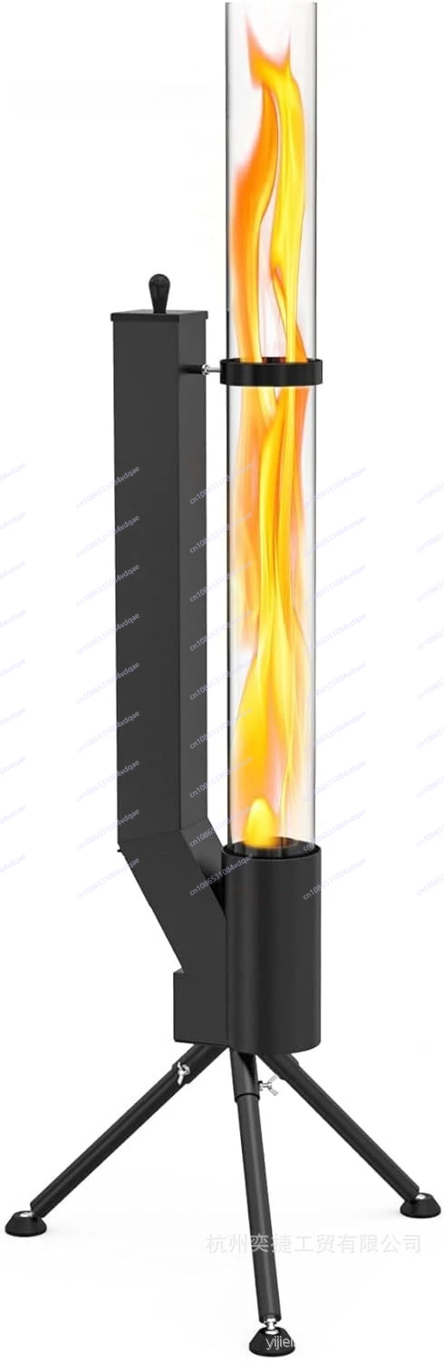 Vertical Rocket Firewood Stove - Garden Outdoor Heating Stove, Camping Picnic Pellet Stove