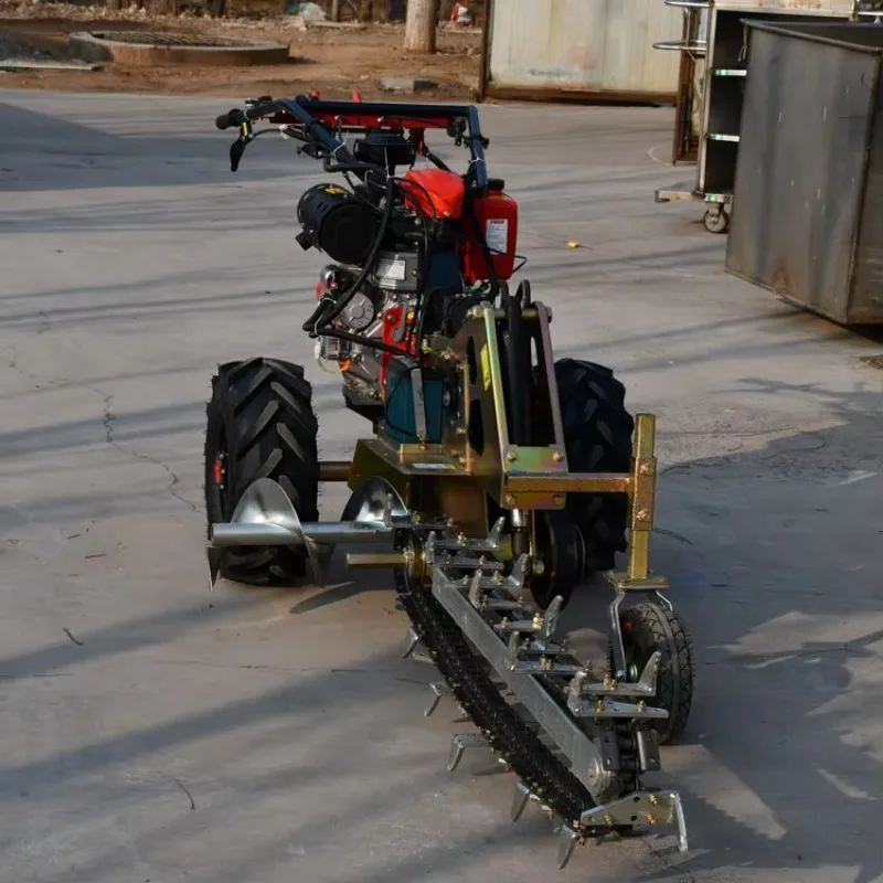 سلاسل المسار المطاطية الخنادق 15hp محرك البنزين سلسلة الخنادق المحمولة