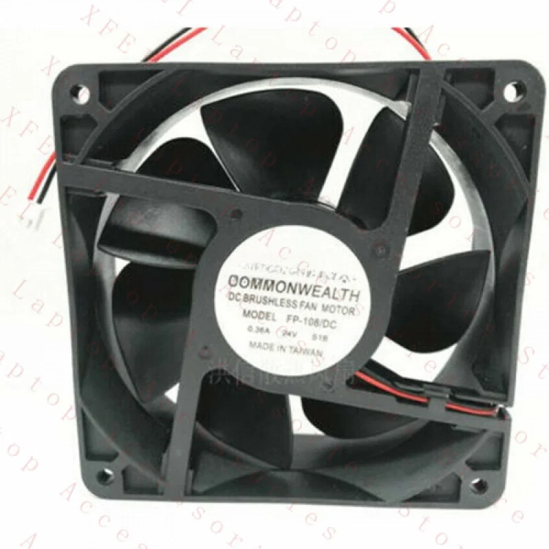 

F для COMMONWEALTH 12038 FP-108/DC S1B 24 В 0,36 А Осевой вентилятор охлаждения 2 контакта
