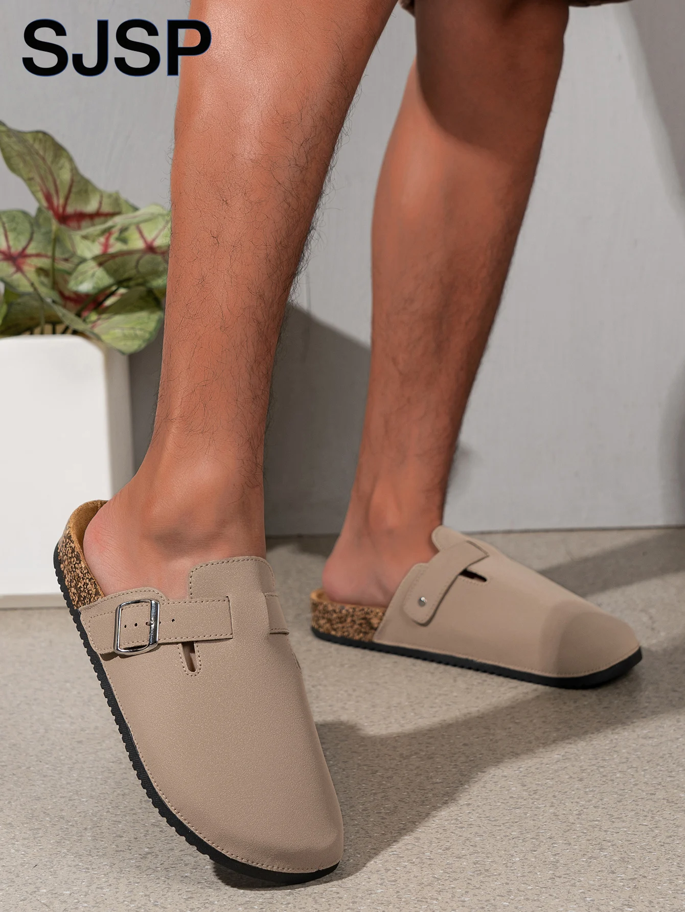 Men's Casual Solid Color Slip-On Mules, Comfortable Non-Slip Durable Soft Sole, Round Toe Design, Comfortable Fabric Upper, Pvc Sole, Slip-On Closure, Suitable for Outdoor Activities in All Seasons