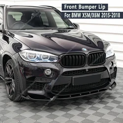 For BMW X5M F85 X6M F86 Gloss Black Front Bumper Splitter Lip Spoiler Retroft For 4.4T V8 Real X5M X6M 2015-2018 Bodykits Tuning