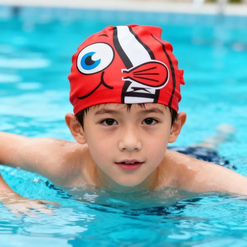 

Cute Animal Silicone Swim Cap for Kids Soft Material Comfort Fit Children Boys Girls Pool Swimming Gym Beach Kids Swimming Caps
