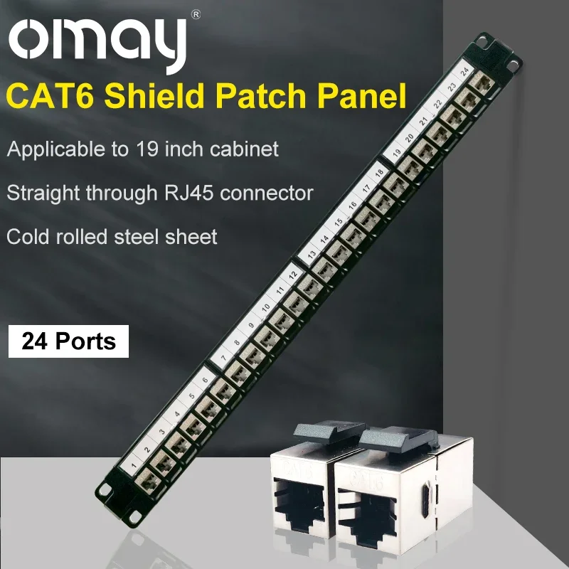 

Защитный 24-портовый прямой сетевой кабель OMAY CAT6, версия распределения кабеля RJ45 для 19-дюймовой установки шкафа