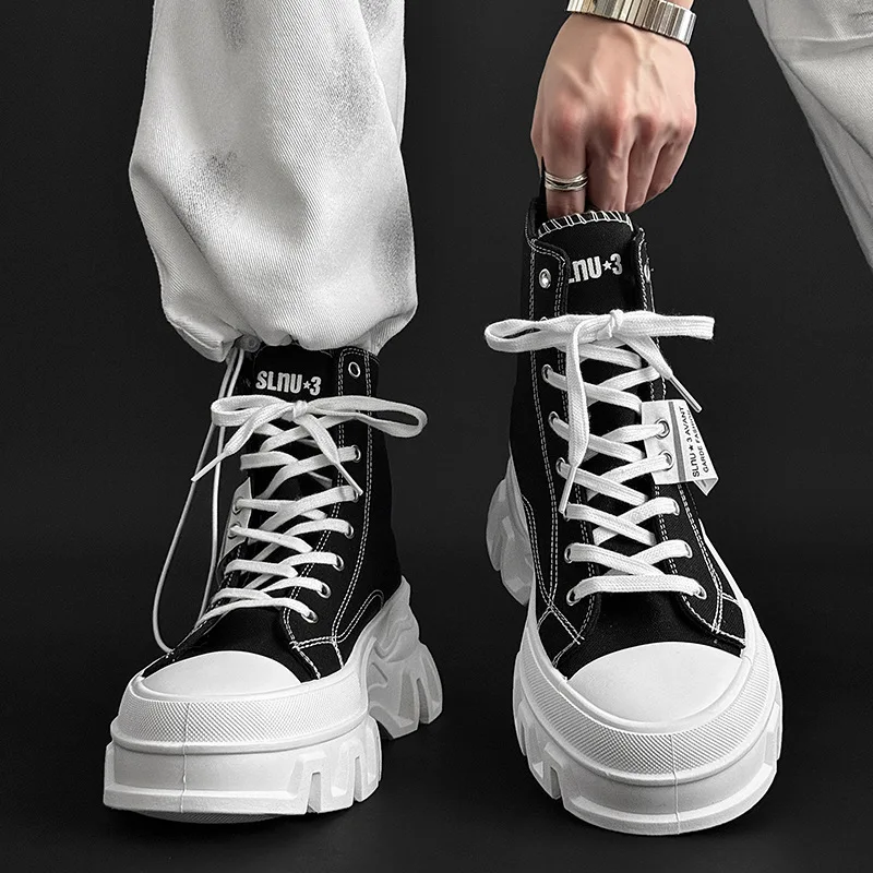 

Кроссовки для пар, классические дышащие парусиновые туфли, модные высокие кроссовки, модные уличные туфли для скейтборда, туфли на платформе со шнуровкой