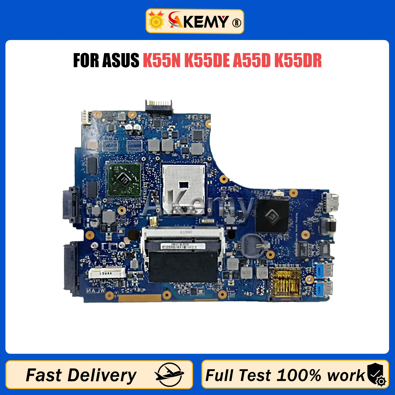 

AKEMY Laptop Motherboard For ASUS K55N K55DE A55D K55DR Notebook Computer Mainboard DDR3 100% Fully Tested OK