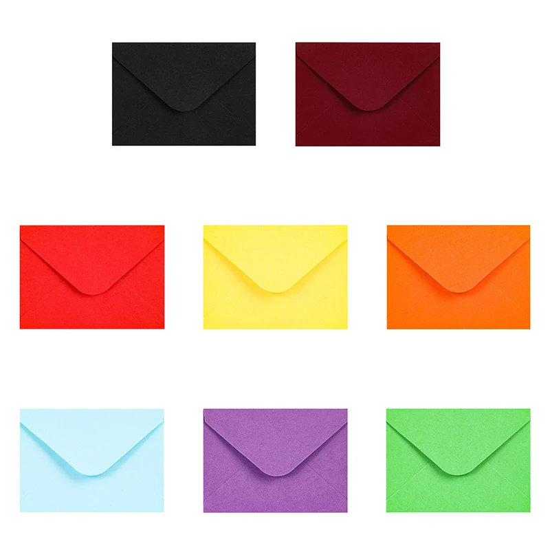 50Pcs Mini Paper Envelopes 10X7Cm Colorful Gift Greeting Card Business Paper Envelopes Western Letter Wedding Party Invitation