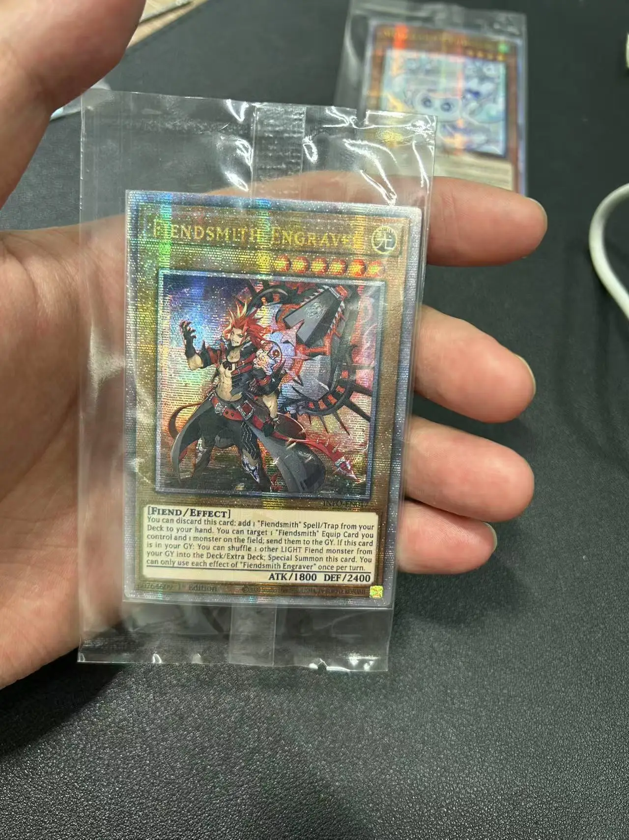 

Yu Gi Oh Quasi-ChromeSphere E/QCSER TCG Fiendsmith Engraver (INFO-EN017) английская коллекция, персонализированная игровая карта (не оригинал)
