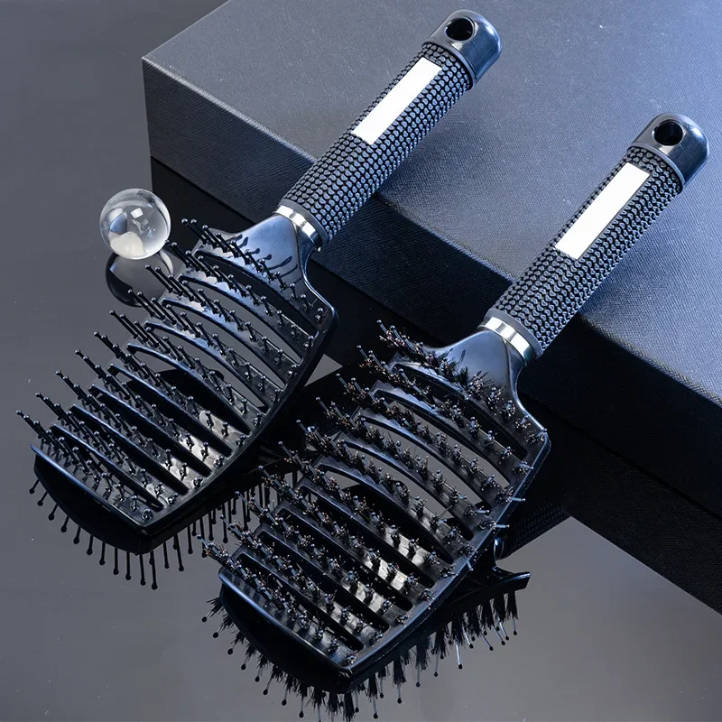 Hair Scalp Massage Comb para Mulheres, Cerdas, Nylon Hairbrush, Wet Curly Detangle, Escova para Salão, Barbeiro Cabeleireiro, Styling Tools