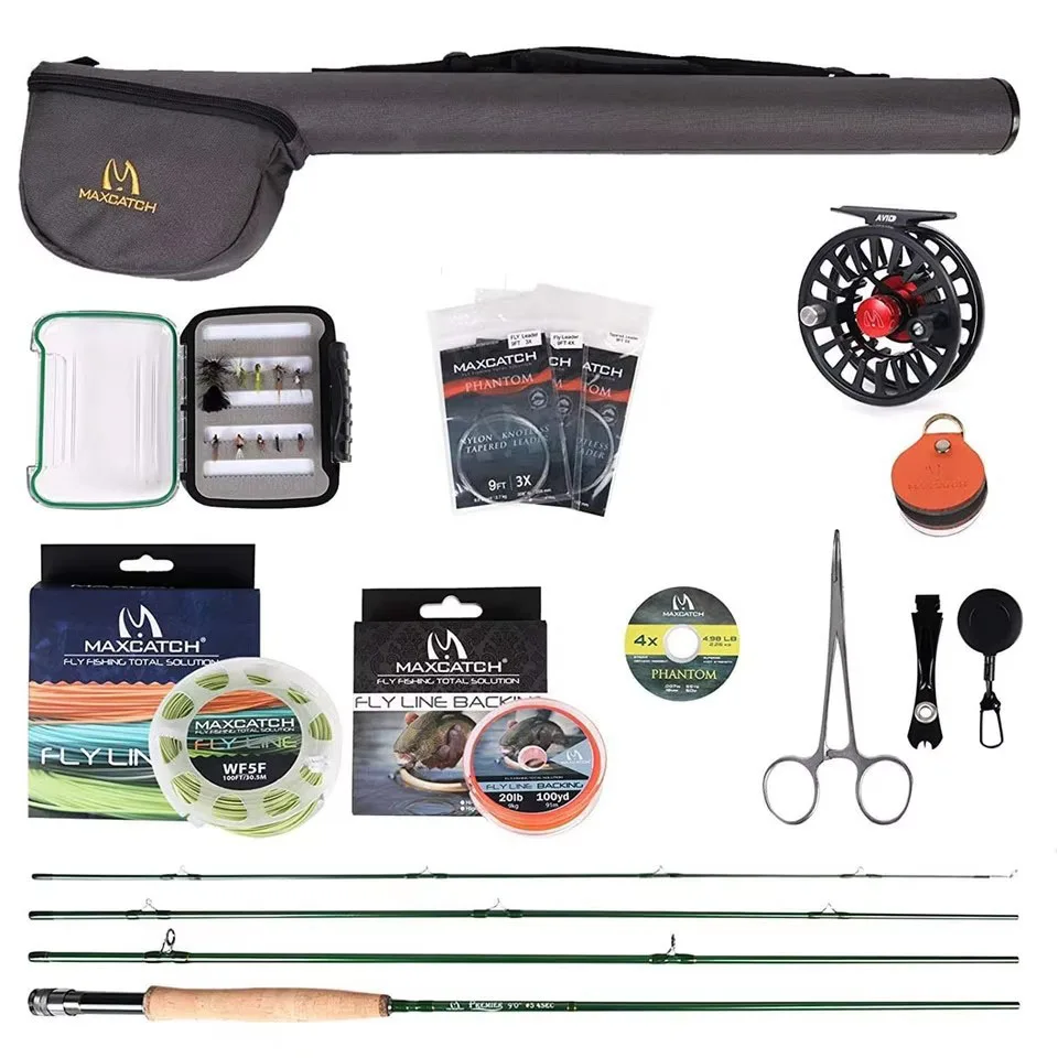 Maximumcatch Maxcatch Premier 8'6''/9' 3-8WT Kompletny zestaw wędki muchowej Combo