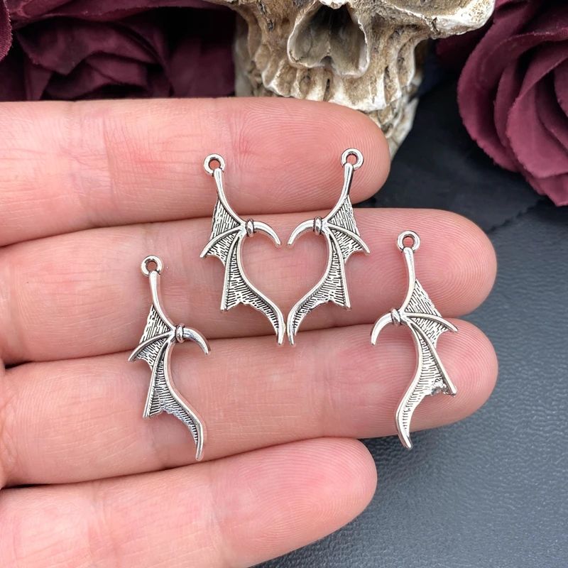 20pcs 31x13mm Demon Wings Dragon Wings Bat Wings Charms Designer Charms Fit Jewelry Making DIY Jewelry Findings
