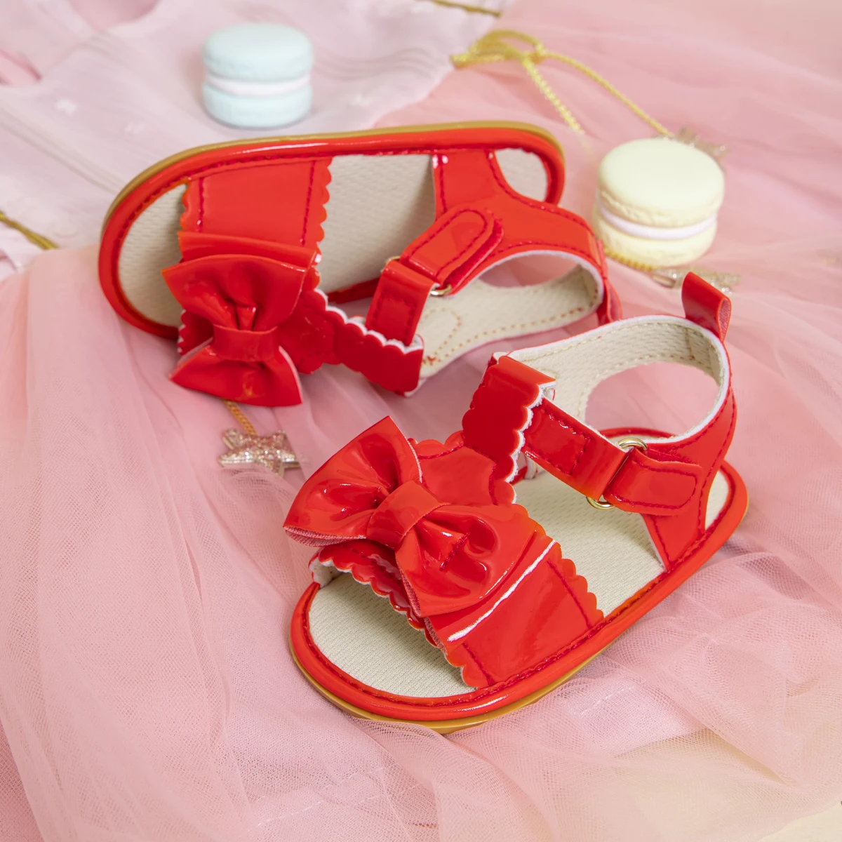 Classic Shallow Newborn Baby Shoes Boys Girls Summer PU Soft Rubber Bottom Anti-slip Toddler Shoes Baby Hundred Simple Sandals