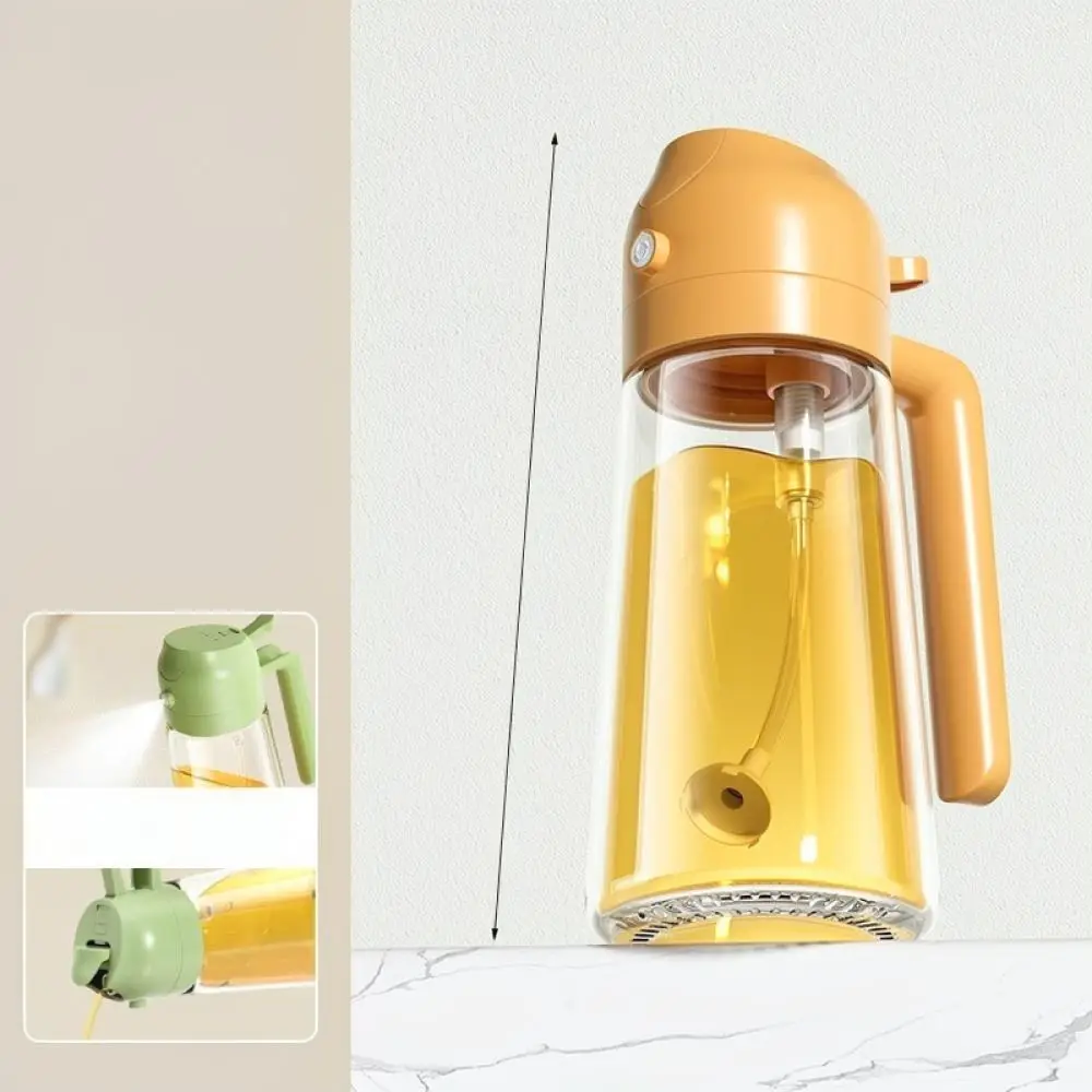 Cooking Oil Dispenser With Sprayer 2 In 1 Glass Vinegar Bottle Kitchen Cruet Gadgets For BBQ Baking Roasting Oil Control