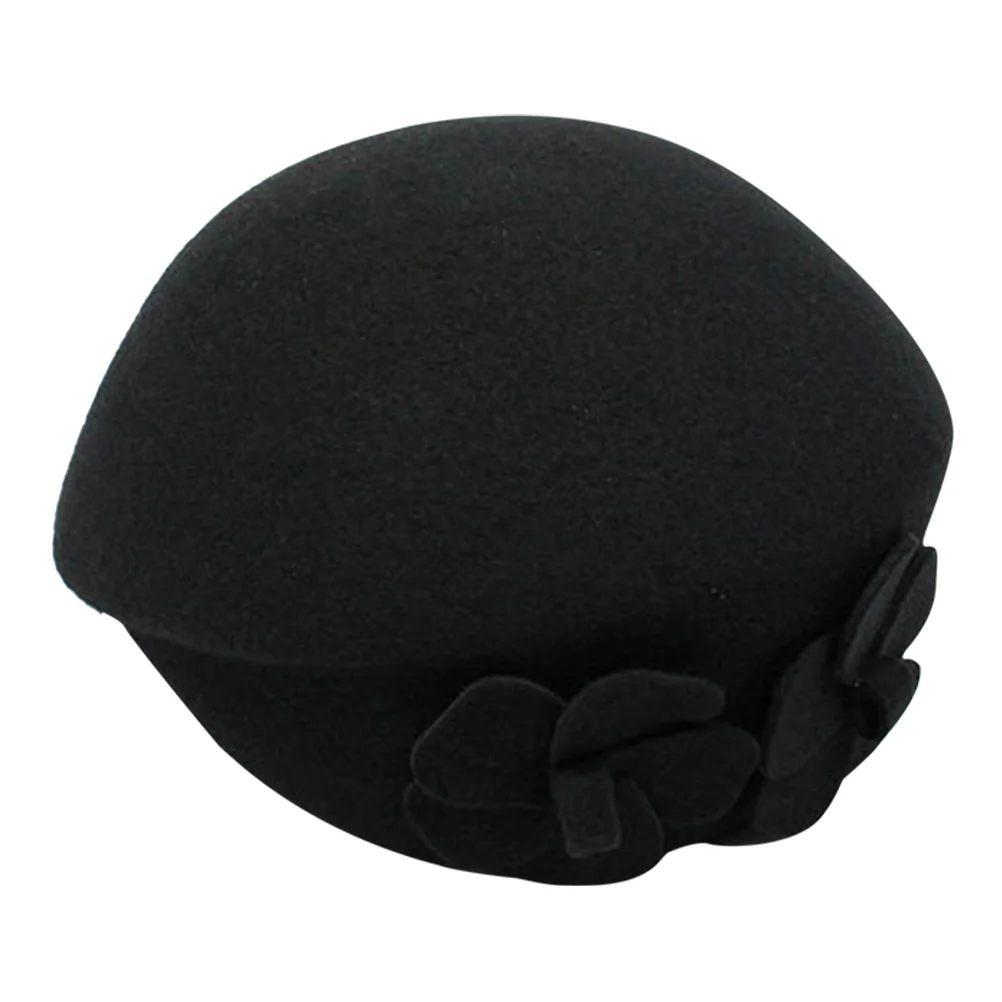 

Hat Decoration Flower Woolen Beret European and American Double Lady Men's Ladies