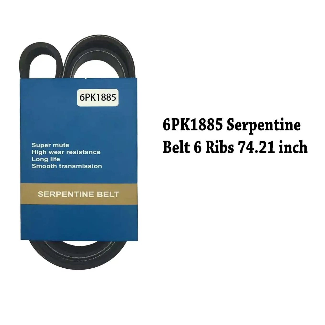 

6PK1885 Serpentine Belt 6Ribs 74.21inch for Ben-z1986-1993 EPDM Passat1997-2005C62006-2012A4Quattro2003 A41995-2005 A61997-2005
