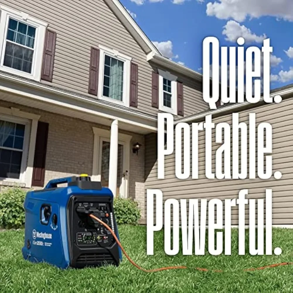 2550 Peak Watt Super Quiet & Lightweight Portable Inverter Generator, RV Ready 30A Outlet, Gas Powered, CO Sensor, Long Run Time