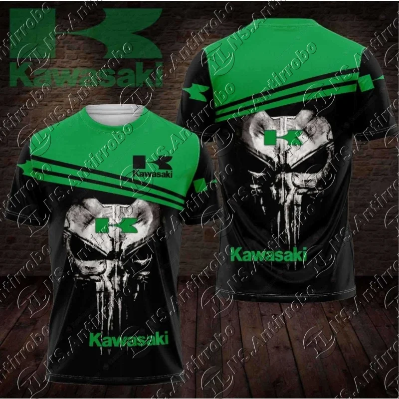 

Летняя футболка Kawasaki 2024, высококачественная мужская уличная одежда, мотоциклетная футболка, модный повседневный топ с короткими рукавами