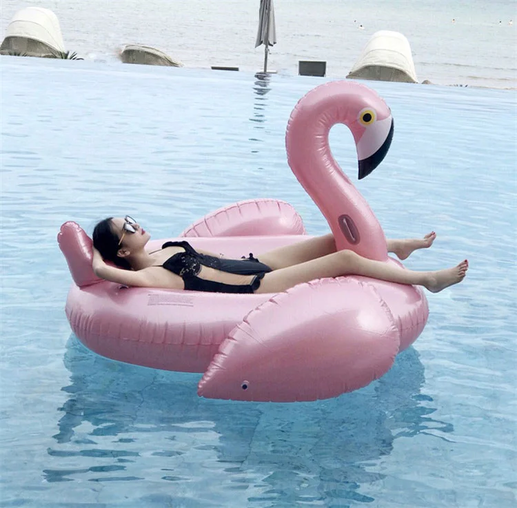 

Oversized flamingo swimming circle female unicorn inflatable mount floating bed,