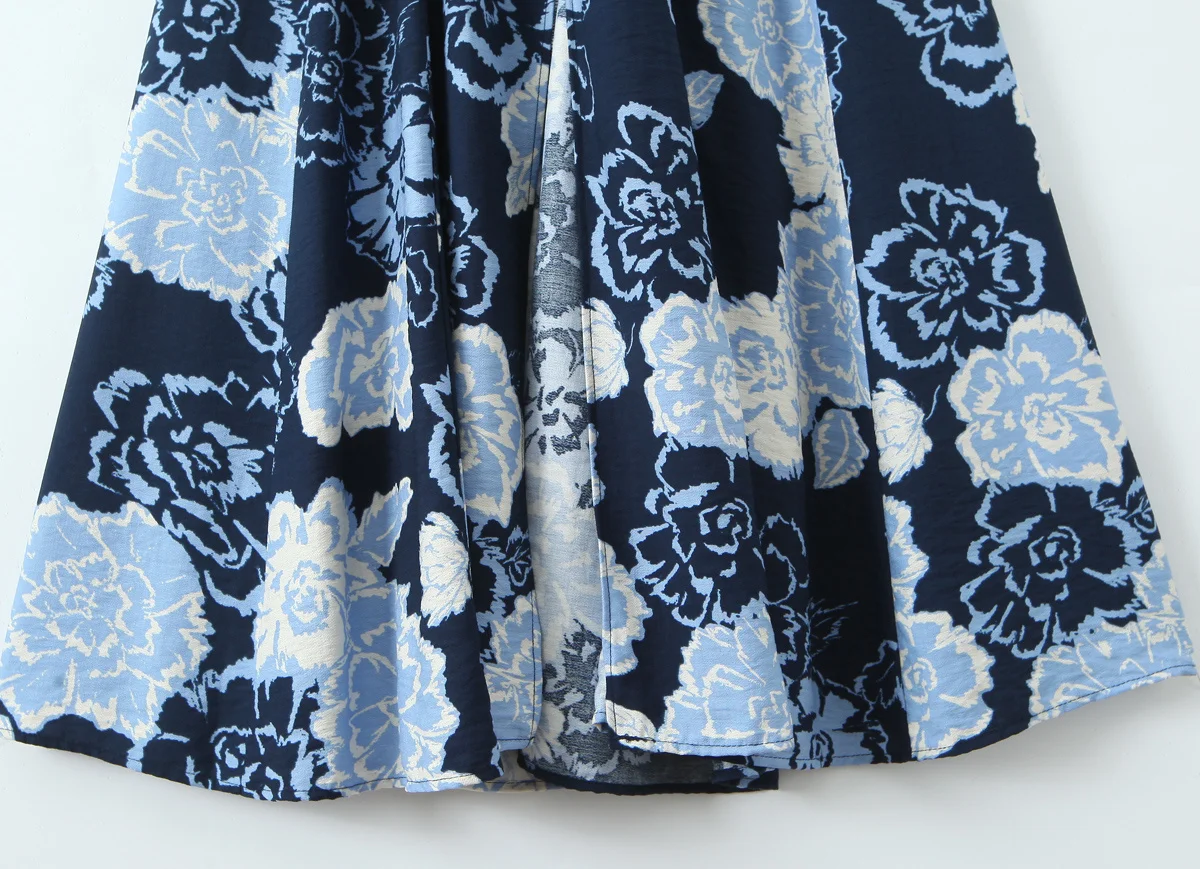 เดรสลายดอกไม้ KONDALA 202 สำหรับผู้หญิง แขนกุด คอเสื้อแบบผูก  ความยาวปานกลาง สไตล์วินเทจ จับจีบ แฟชั่นเก๋ โชว์หลัง  ชุดเดรสผู้หญิง