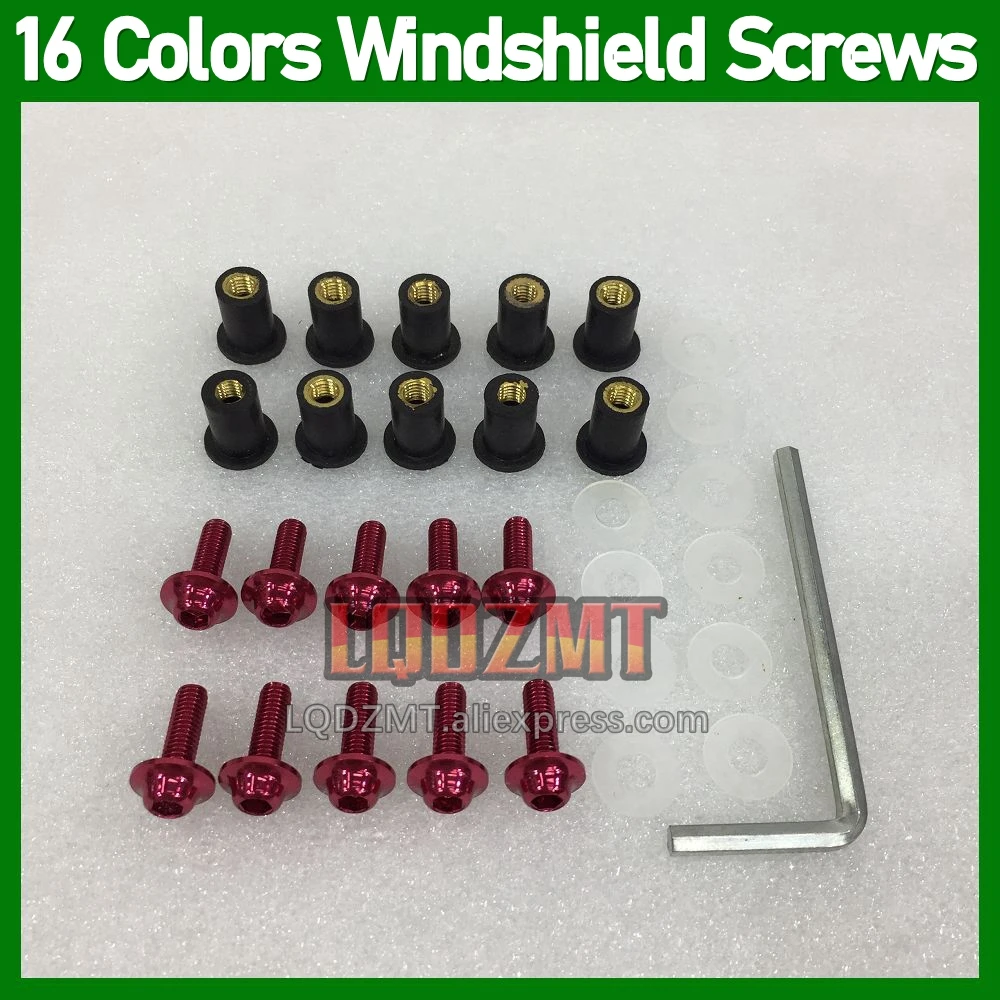 31pcs Moto Body Windshield Bolts For KAWASAKI NINJA ZX-11R ZX11 ZX11R 1993 1996 1997 1998 1999 2000 2001 Windscreen Nuts Screws