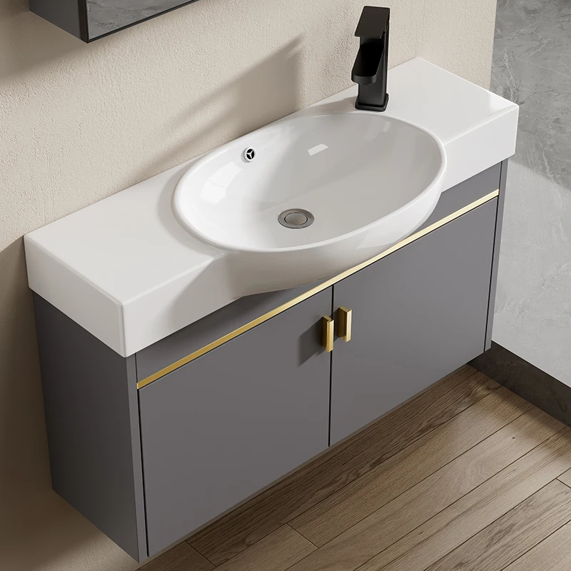 

Wall-mounted ultra-narrow round basin washbasin small apartment bathroom cabinet combination toilet washbasin washbasin
