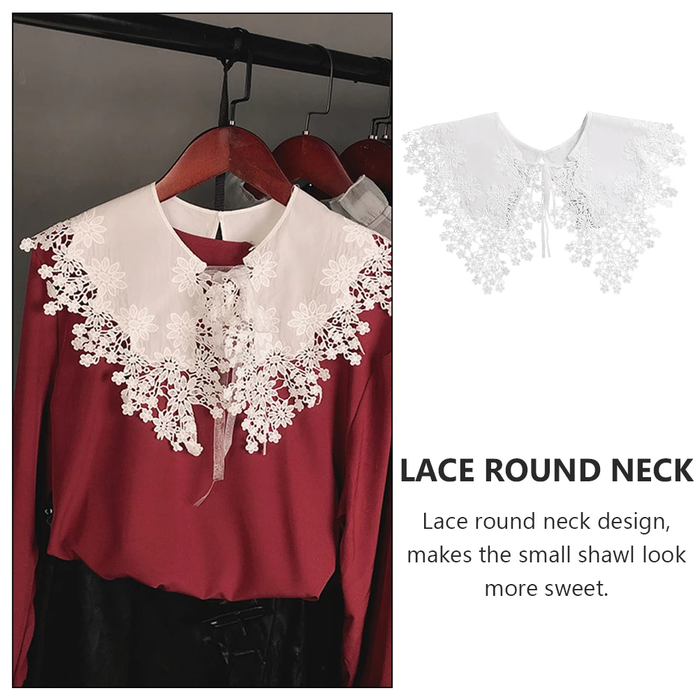

Lace Shawl Fake Collar Clothing Decor Collar Neckline Cotton Lace Shawl Clothes Decor Accessory Elastic B Various Styles