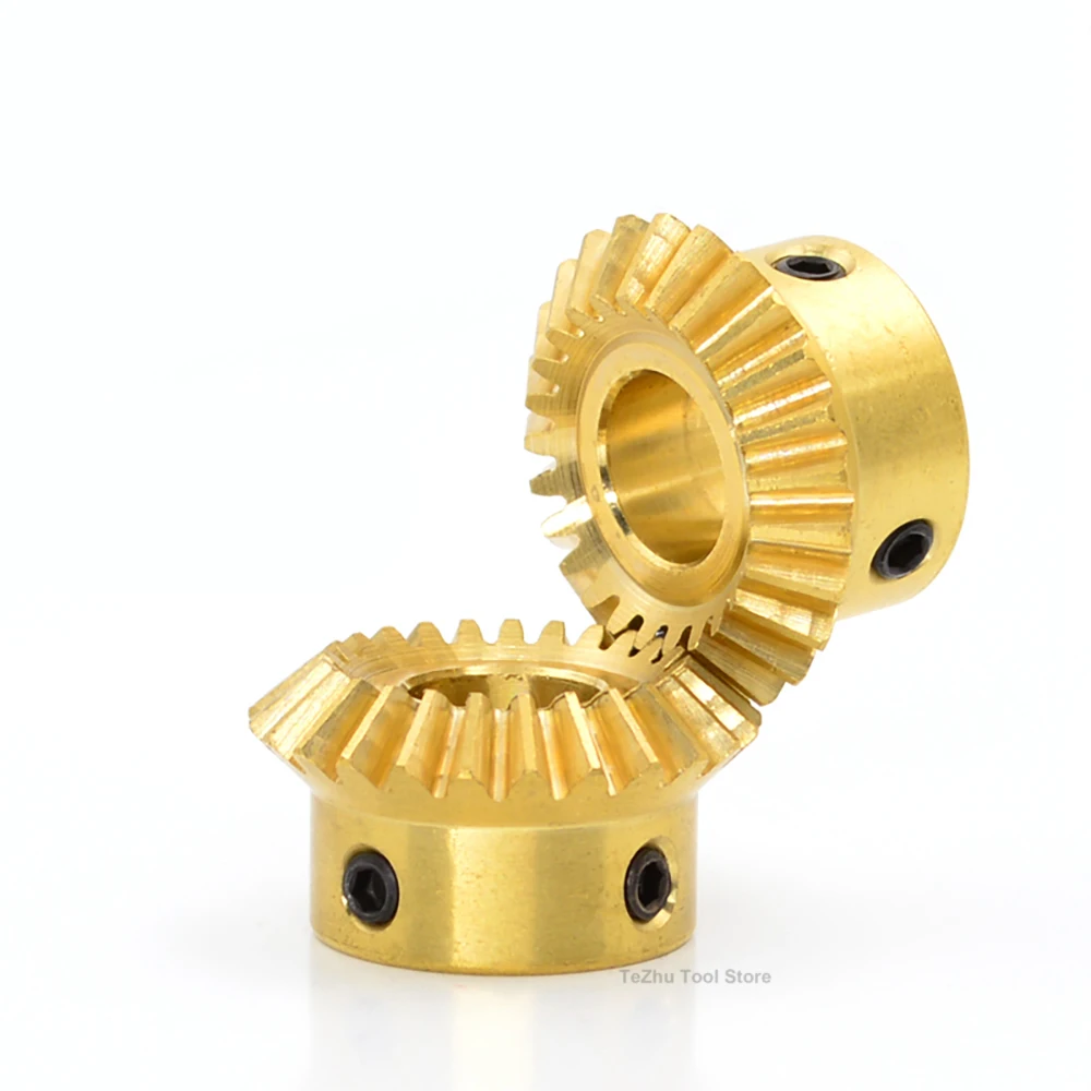 1Pcs Single Brass Bevel Gear 1 Mod 1:1 15/20/25/30 Teeth 90 Degree Right Angle Transmission Parts Machine Parts DIY