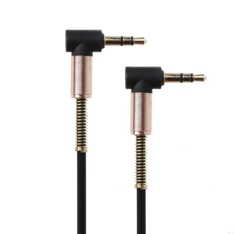 Q6PA 24 Dual 90 gradi Nylon da 3,5 mm a 3,5 mm Casto per cavi per cavi maschio Aux per tablet telefonico