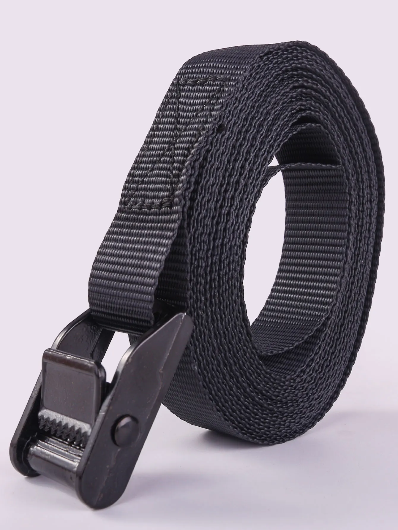 

Black 5 m long 2.5cm wide polyester webbing pressure buckle Binding strap to prevent falling off the fixed rope to tighten when