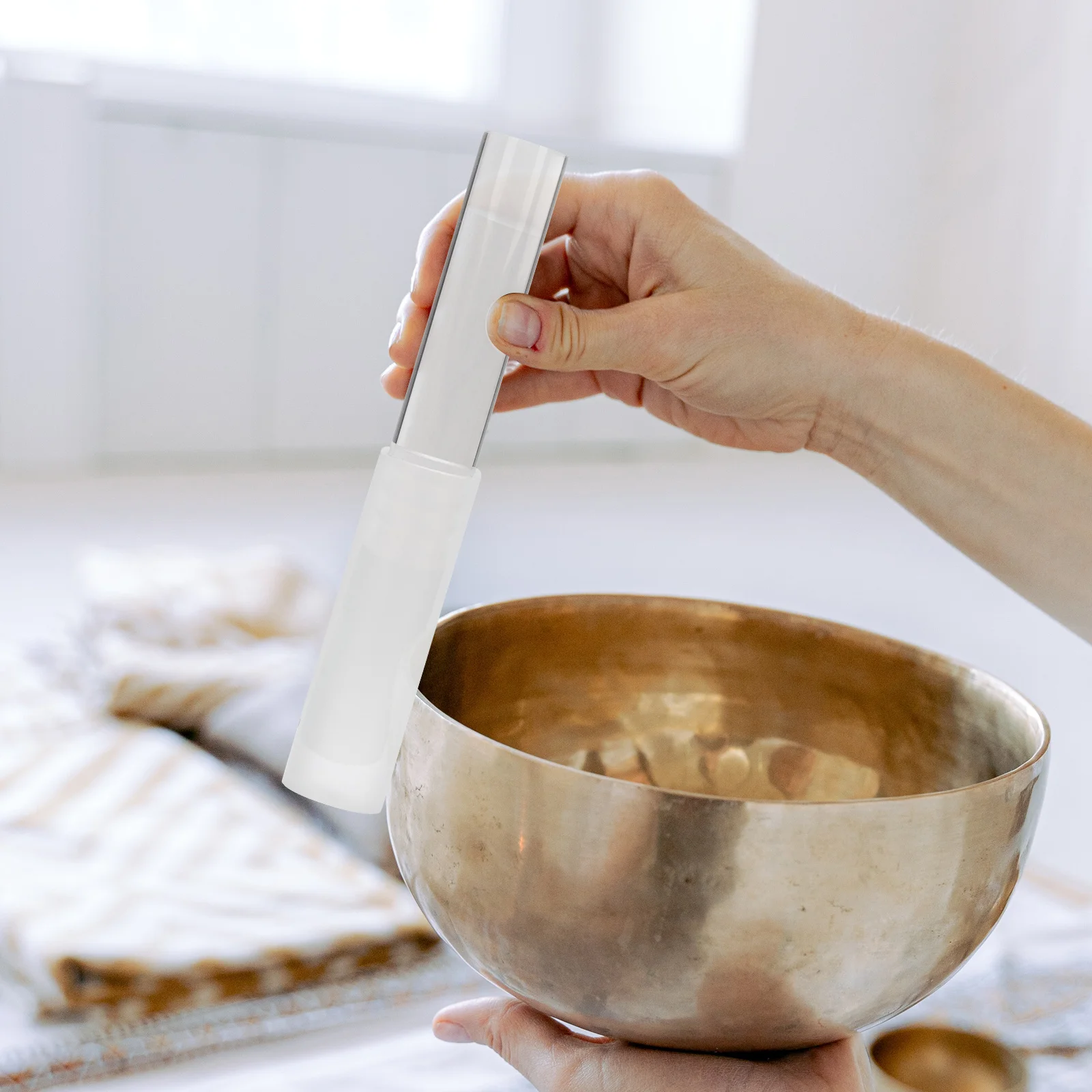 

Acrylic Singing Mallet Smooth Finish Clear Meditation Tool Sound Bowl Accessory Acrylic Stick For Sound Bowl