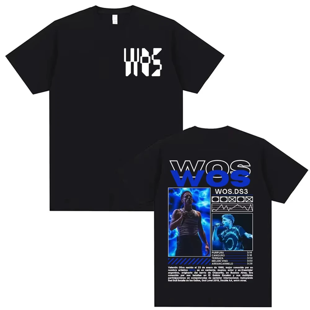 Camisetas con Estampado del Tour 2026 del Rapero WOS DS3, para Hombre y Mujer, Estilo Harajuku Vintage, Hip Hop, Música Pop, Camisetas Cómodas de Algodón para Hombre