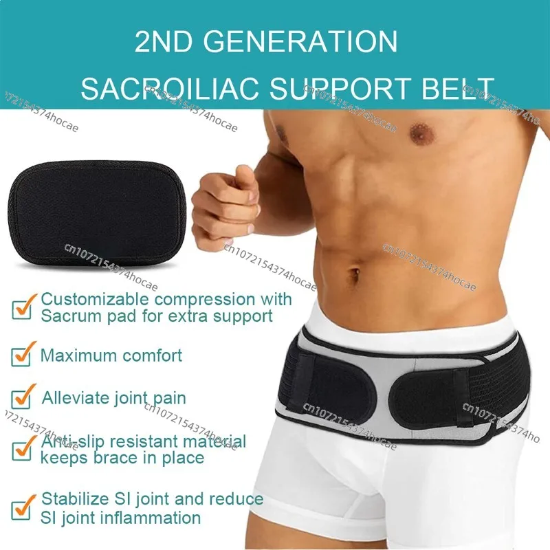 Sacroiliac SI Joint Hip Belt for Sciatica Pelvic Lower Back Lumbar Pain Breathable Anti-Slip Pelvic Support Brace Postpartum