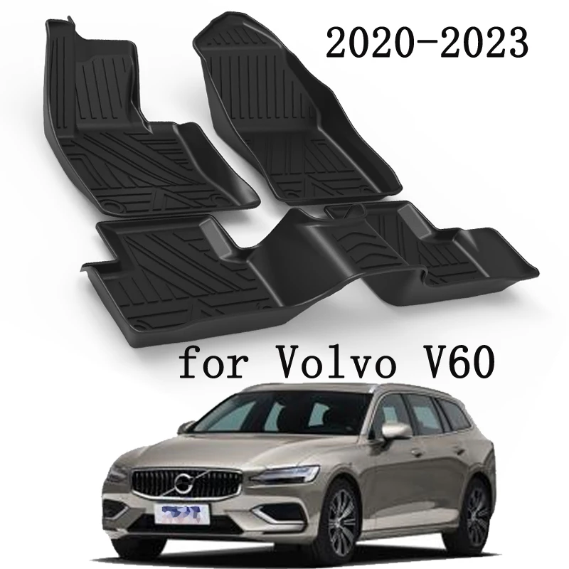 

LHD Car Floor Mats Double Layer TPE Foot Pads Interior Floorliner For Volvo V60 2023 2022 2021 2020 Accessories