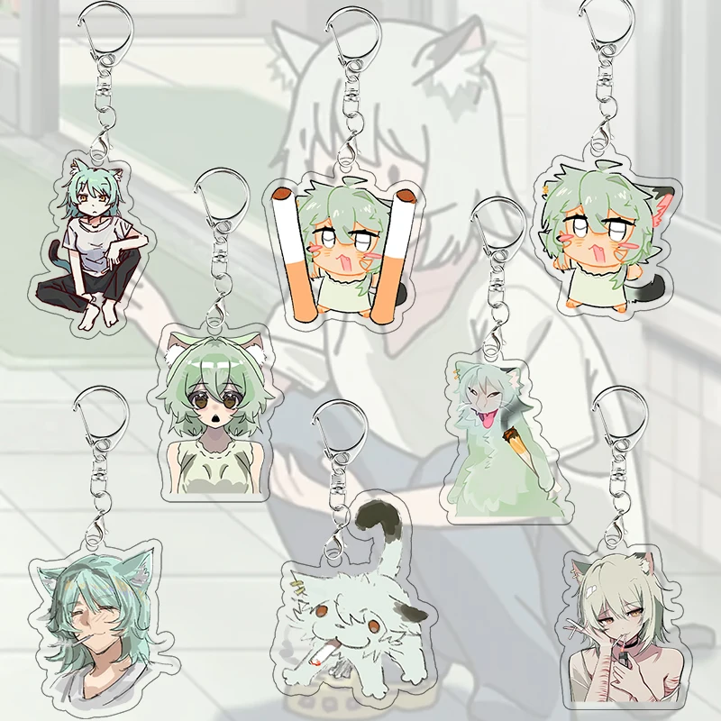 Porte-clés en acrylique Yani Neko, décoration de sac, pendentif chat Niko Kawaii pour étudiant, breloque anime, ornements exquis, cadeau