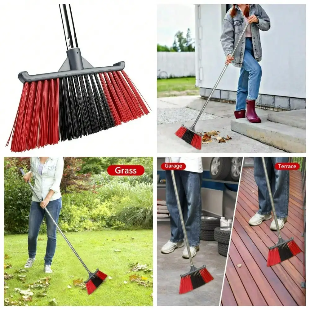 

Heavy Duty Outdoor Broom For Courtyard Garage Floor Sweeping 62 Inch Long Handle