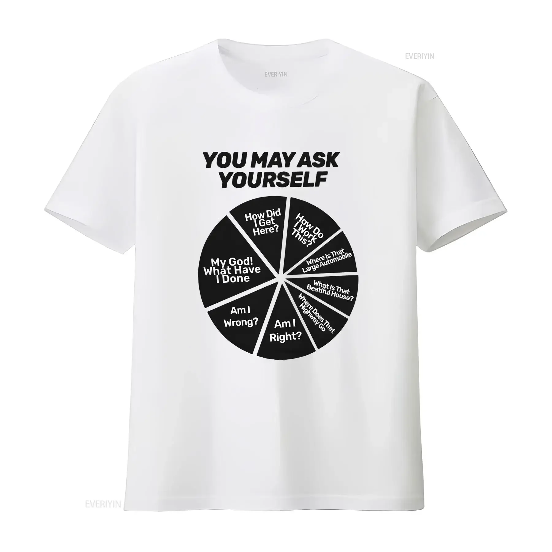Men's Plus Size You May Ask Yourself T Shirt Casual Breathable with Inspirational Questions Design Comfortable for Spring