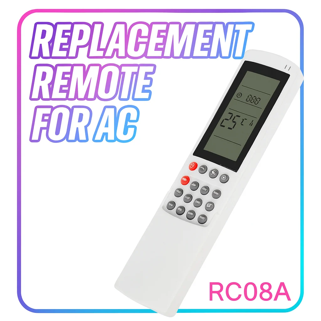 Replacement Remote Control for Air Conditioner, Compatible with Airwell Electra Gree RC08A Models, Universal AC Controller