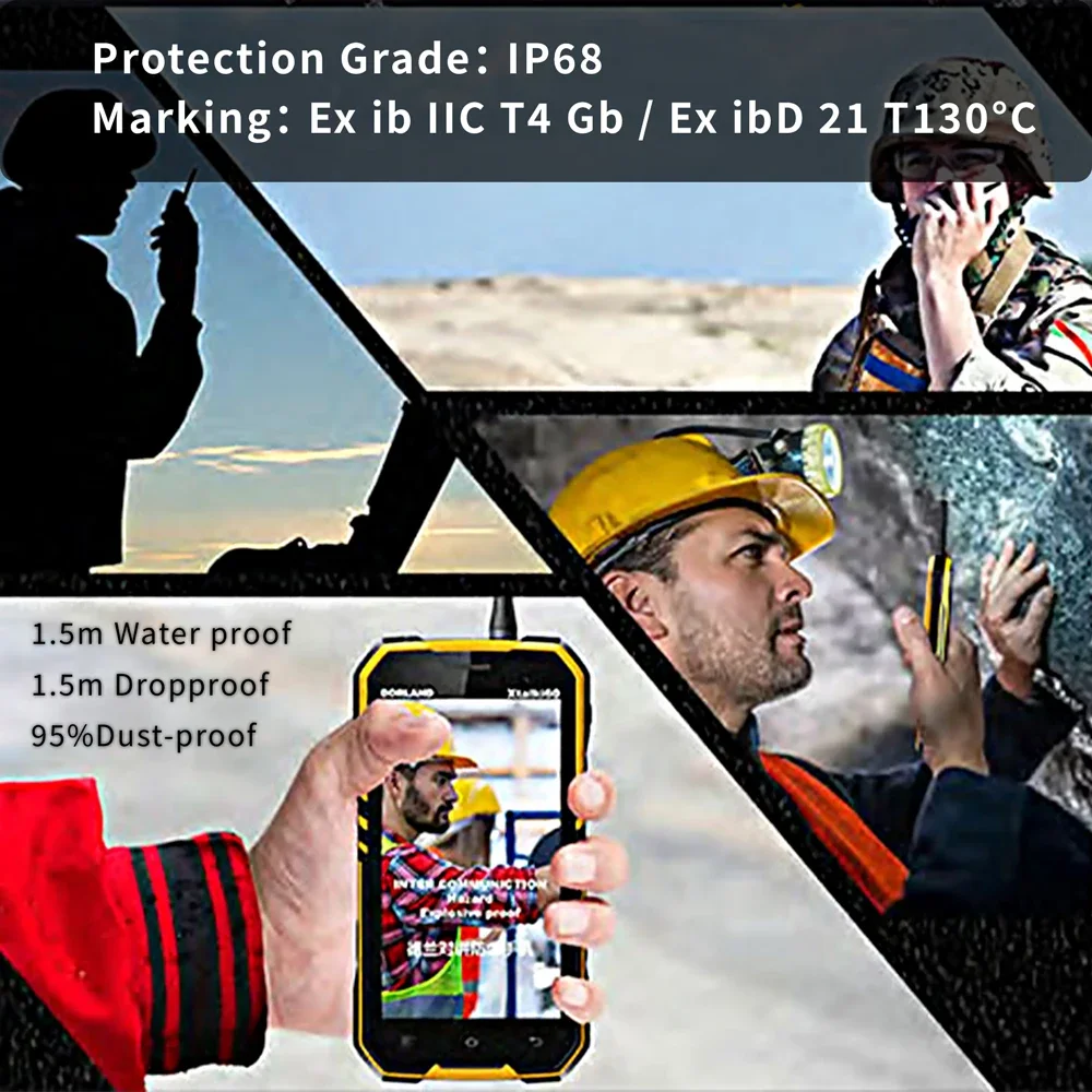 dorland Xtalki60 industrial intrinsically safe explosion proof ip68 rugged satellite  oil gas industry android smartphone