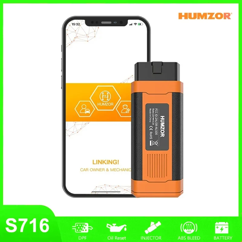 

Humzor S716 Obd Car Scanner Software Update BlueTooth 5.0 Quickly Reading /Clearing Codes Reset Service Diagnostic Tool PK ND326