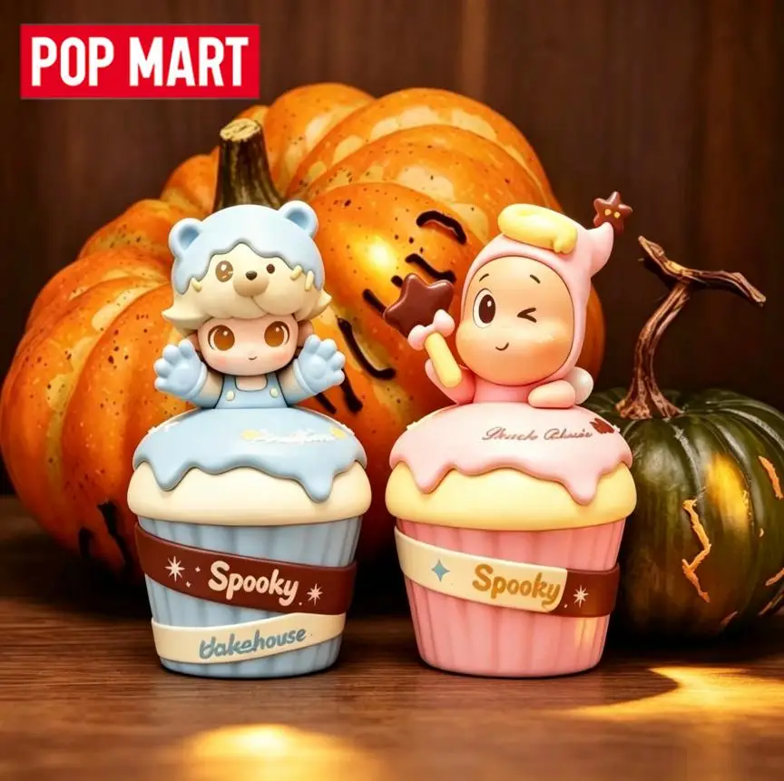 POP MART Spooky Bakehouse Serie Projektions-Nachtlicht Mystery Unbox Tasche Ornament Figuren Wohndekor Geschenkset